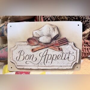 Metal Bon Appetit Sign for Kitchen or Dining Area
